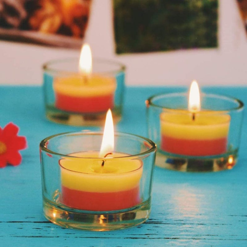 UPlama 36Pack 1 x 2 Inches Clear Glass Tealight Candle Holders Use for Weddings Parties Dinner Wedding Centerpieces and Home Decor - Image 4